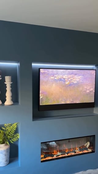 Ezee Glow 36'' Celestial Built-In Media Wall Electric Fire