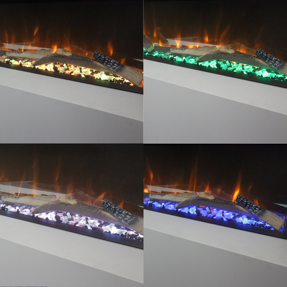 Ezee Glow 72'' Celestial Built-In Media Wall Electric Fire - Pure Flames