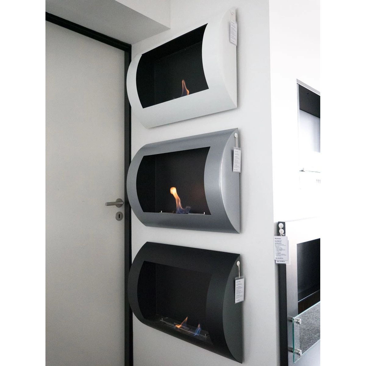 Ocean - Black Bio Wall Fireplace - Pure Flames