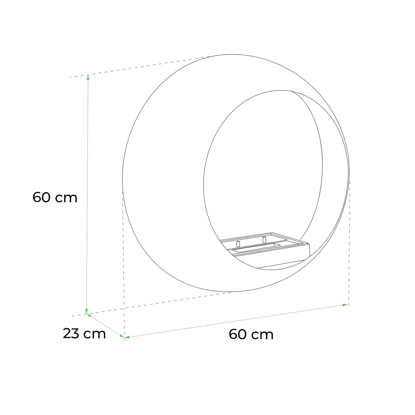 Colorado - Wall Mounted Bioethanol Fireplace - Pure Flames