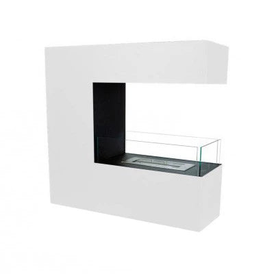 Topeka White - Powder Coated Steel Biofireplace - Pure Flames