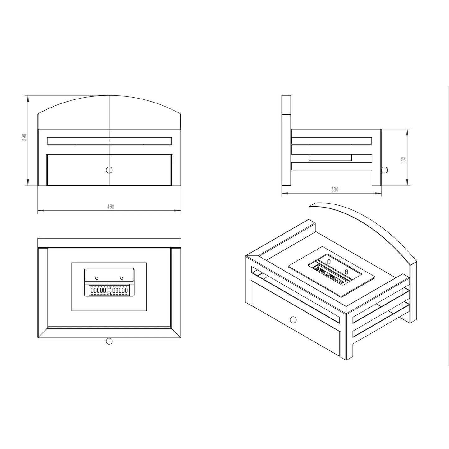 Kingston - Freestanding bioethanol grate - Pure Flames