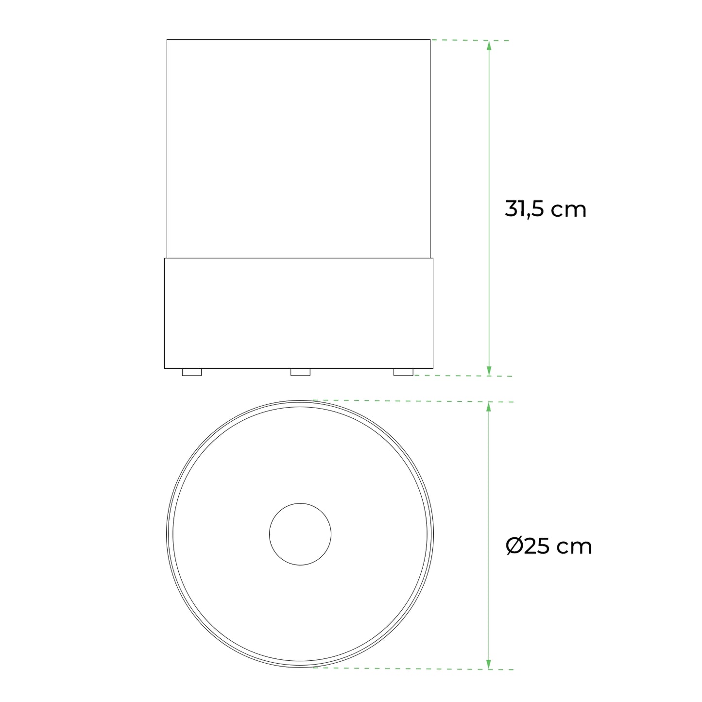 Southwark Black - Round Tabletop Bioethanol Fireplace - Pure Flames