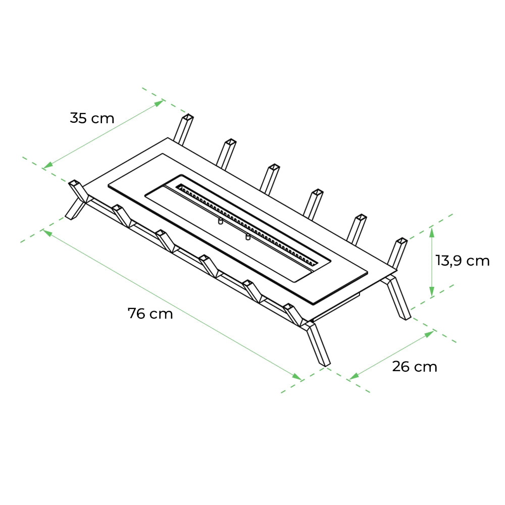 Bioethanol Fire Grate XL - 80 cm - Pure Flames