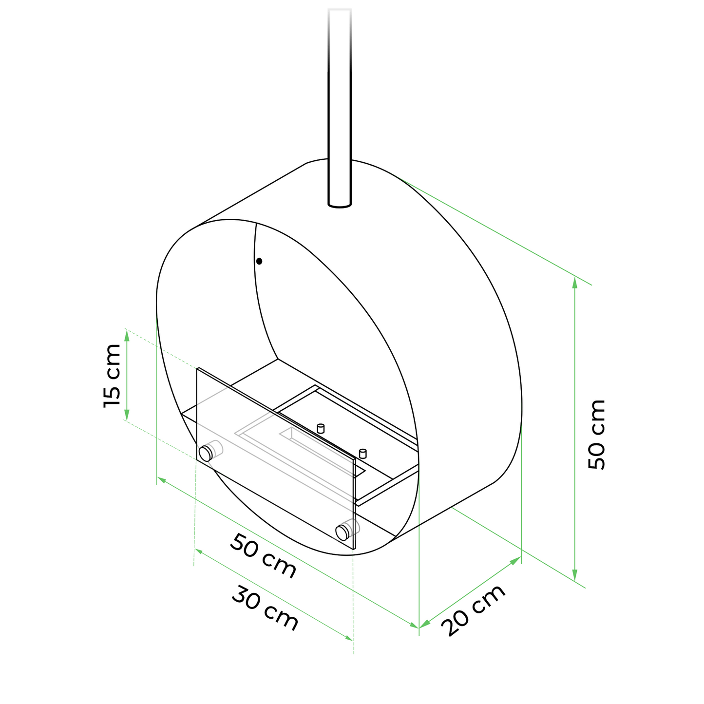 Ottawa Black - 50 cm - Pure Flames