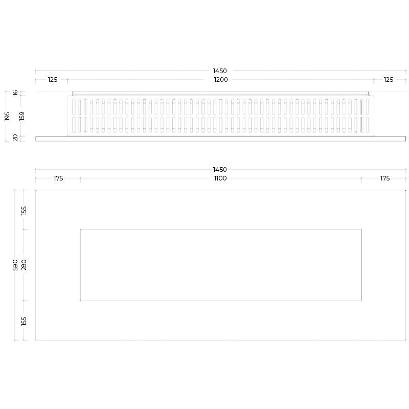 Icon Fires Nero 1450 Wall Fire - Brushed Steel - Pure Flames