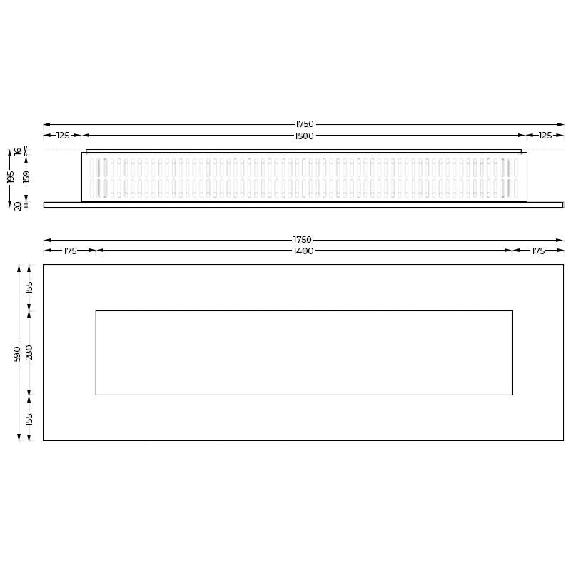 Icon Fires Nero 1750 Wall Fire - Brushed Steel - Pure Flames