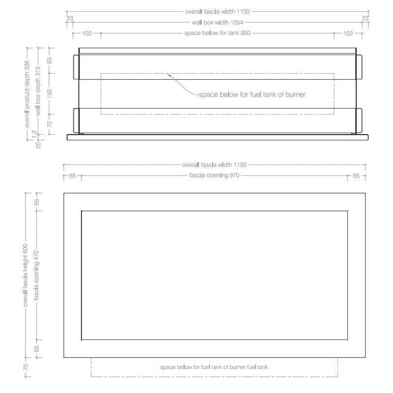 Icon Fires Firebox Sfb1100 - Brushed Steel - Pure Flames