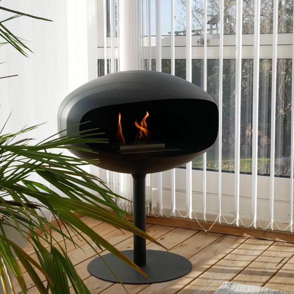 Cocoon Pedestal - Black with a Black Base - Pure Flames