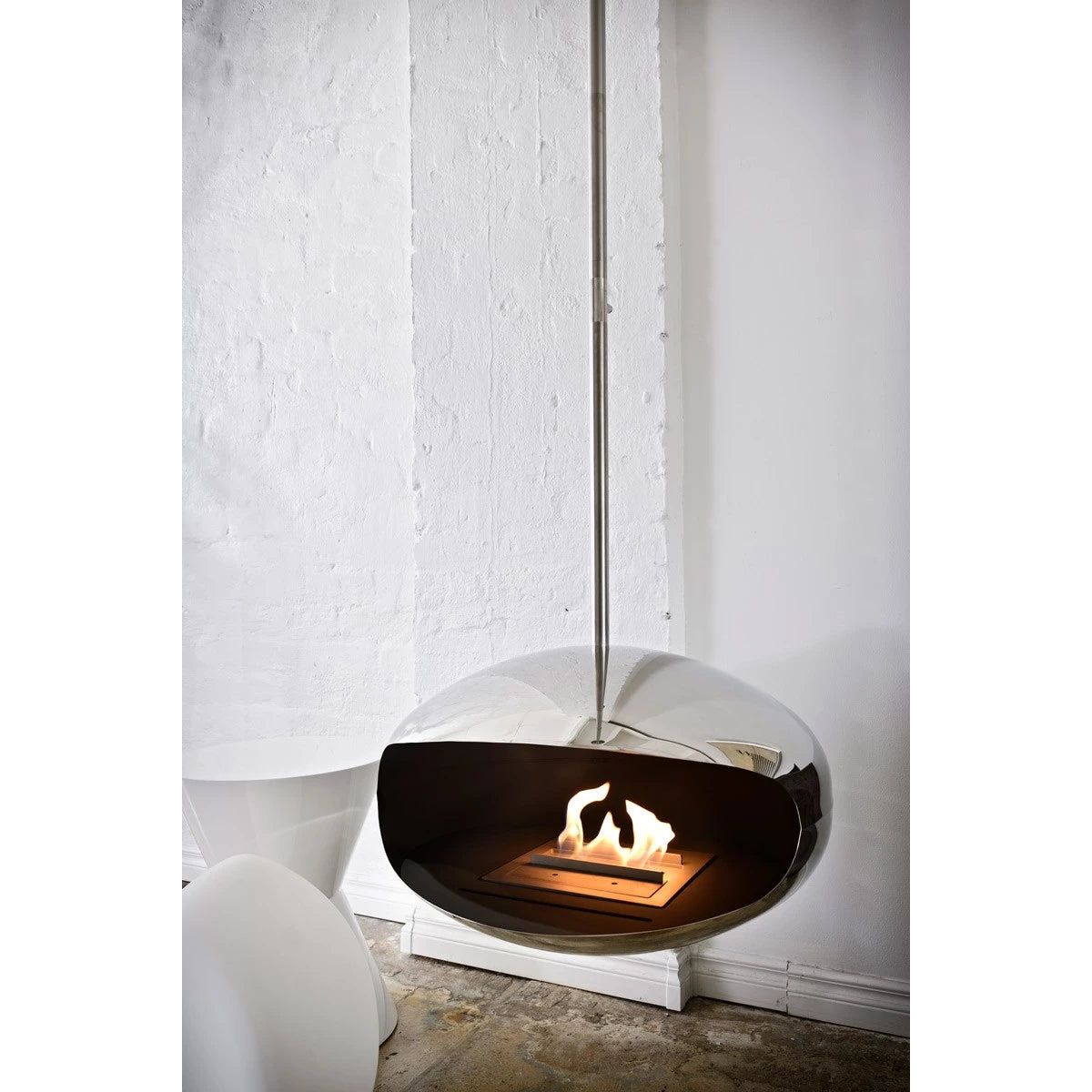 Cocoon Aeris - Polished Steel with Steel Pole - Pure Flames