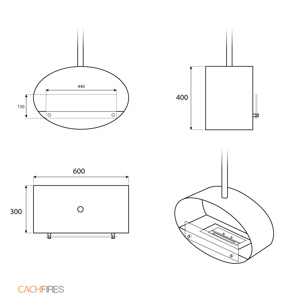 Halifax Steel - 60 cm - Pure Flames