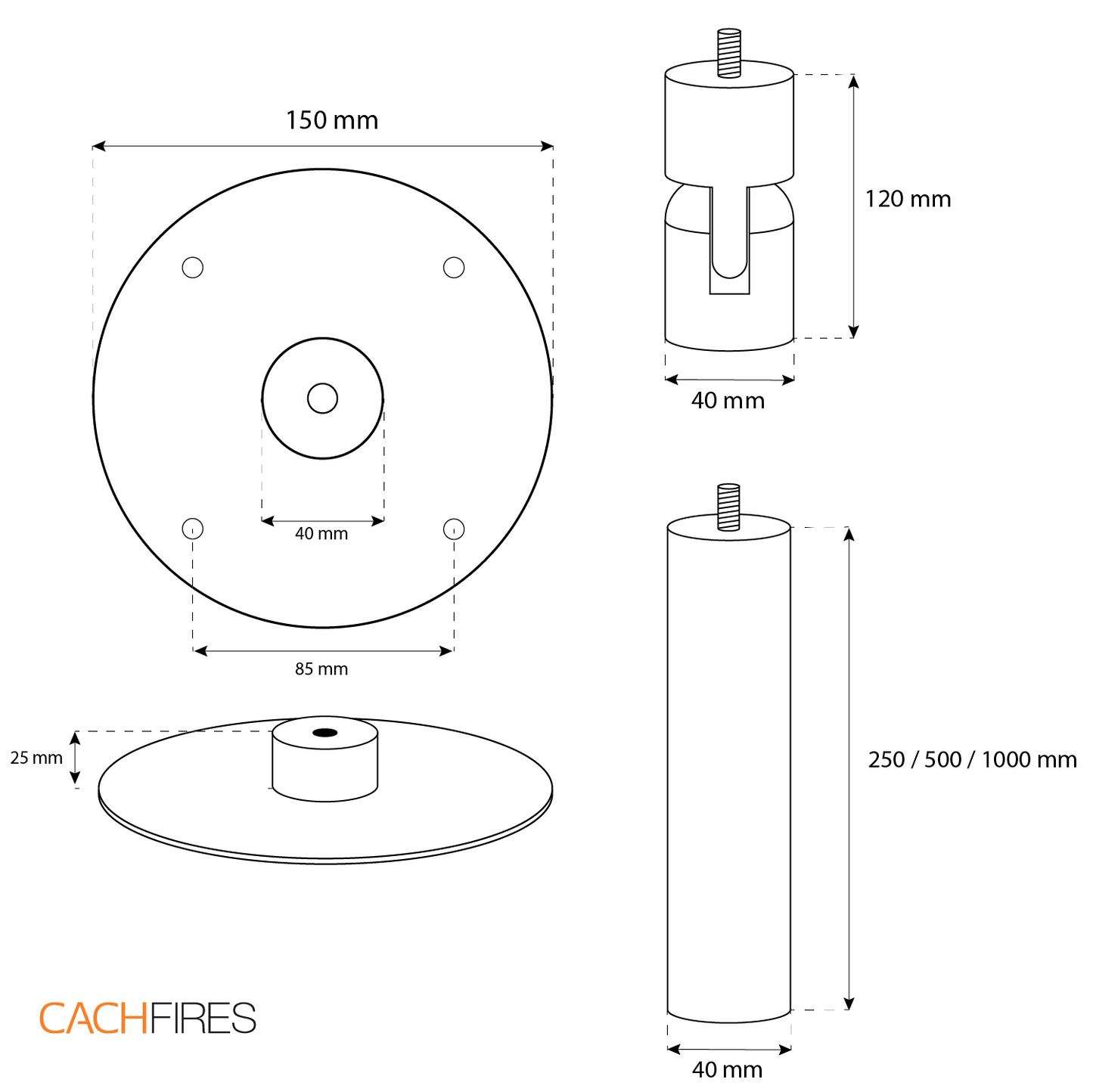Ottawa Black - 50 cm - Pure Flames