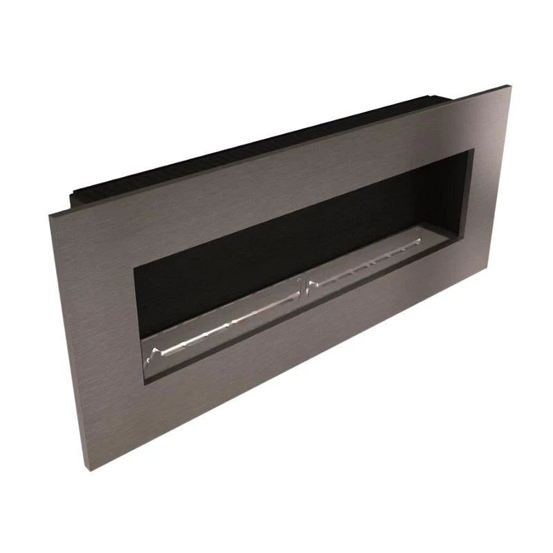 Icon Fires Nero 1450 Wall Fire - Brushed Steel - Pure Flames