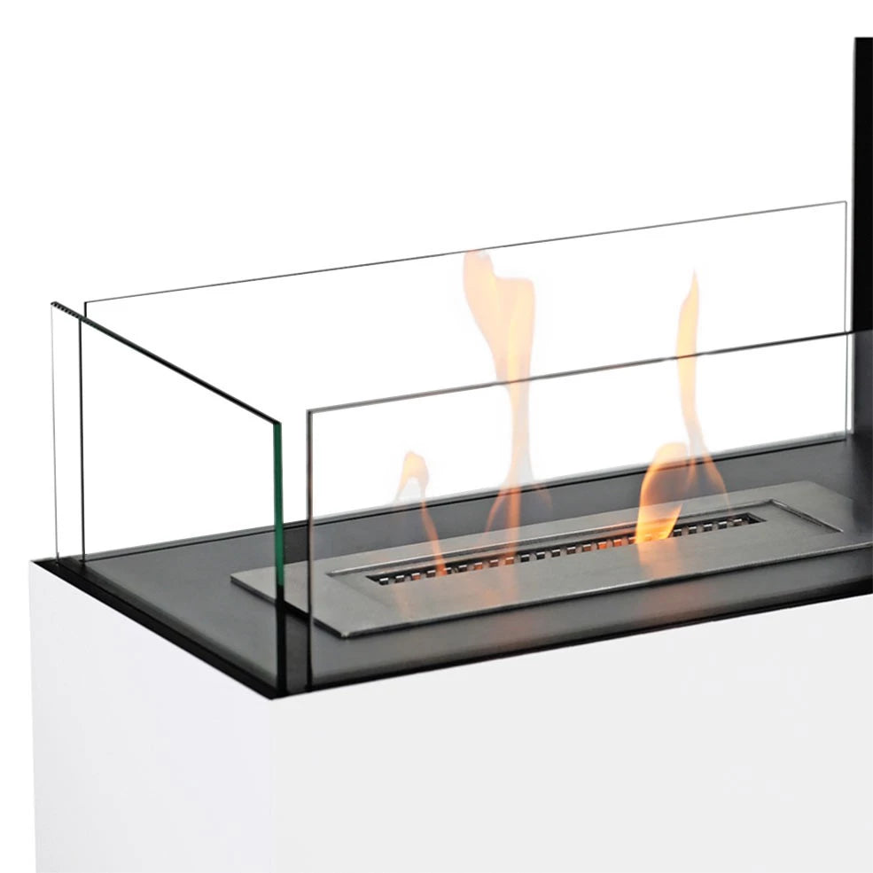 Topeka White - Powder Coated Steel Biofireplace - Pure Flames