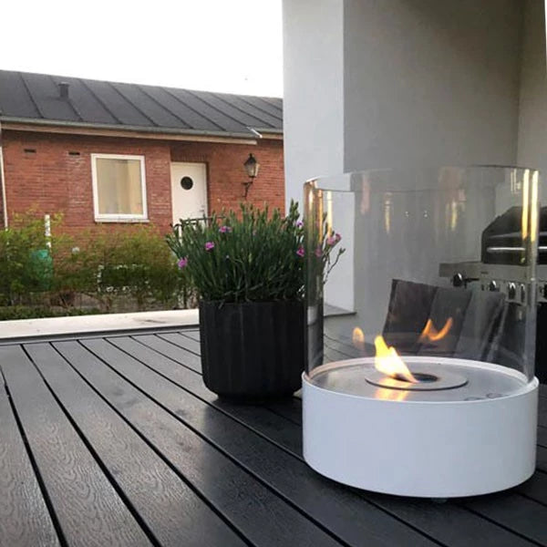 Southwark White - Round Tabletop Bioethanol Fireplace - Pure Flames
