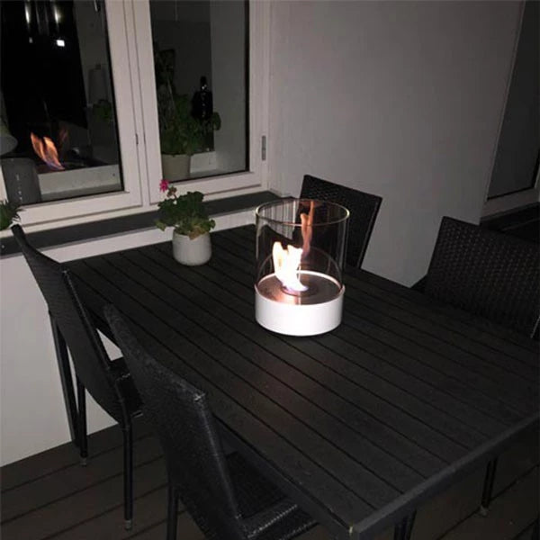 Southwark White - Round Tabletop Bioethanol Fireplace - Pure Flames