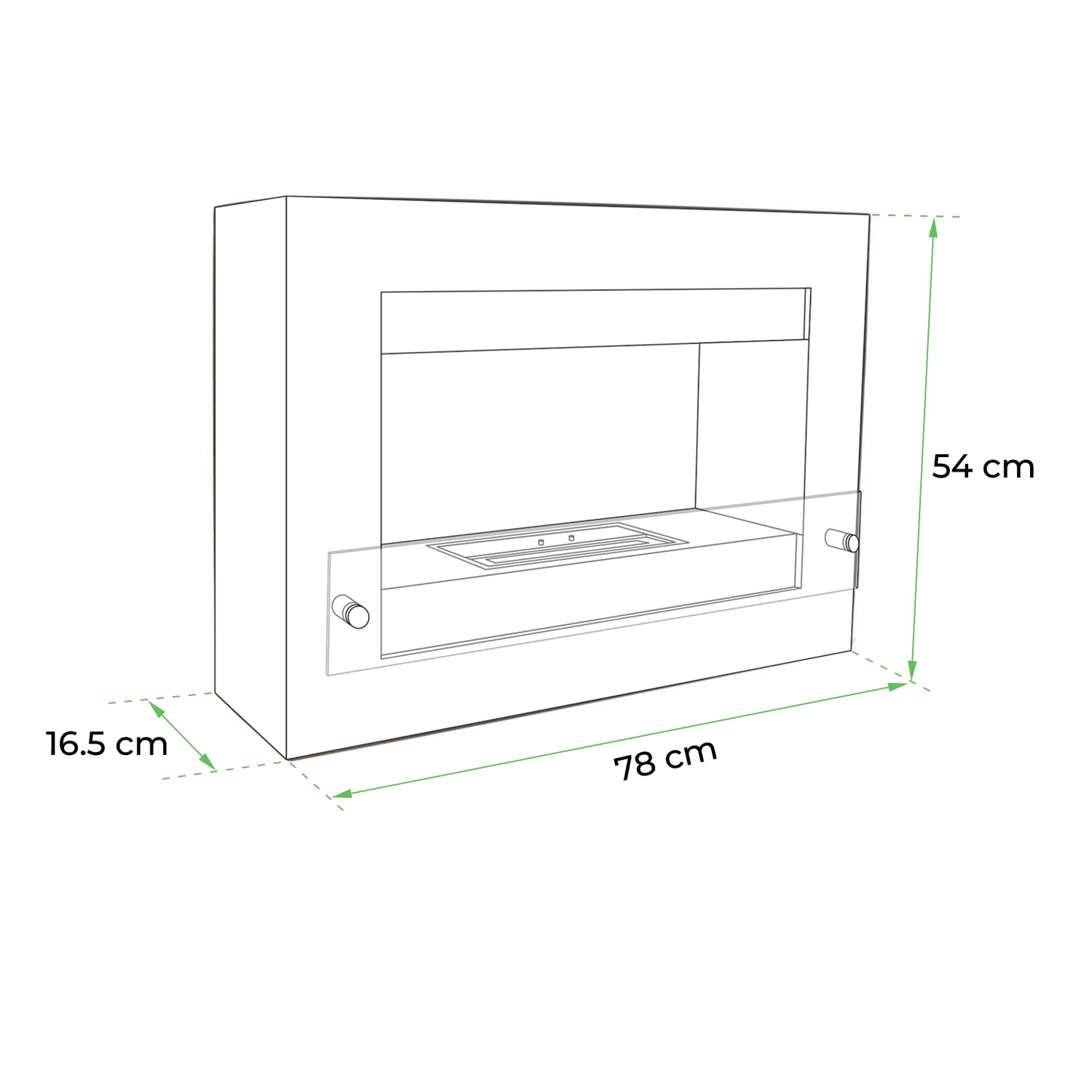 Nebraska White - Wall Mounted Biofireplace - Pure Flames