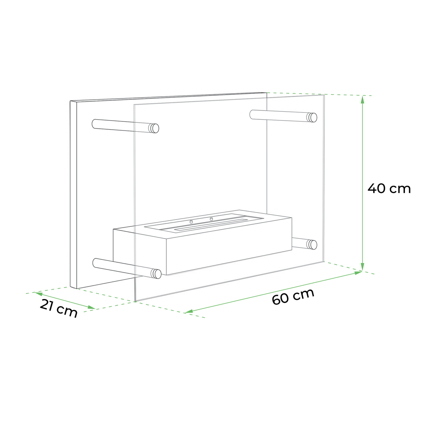 Nevada - Wall Mounted Bioethanol Fireplace