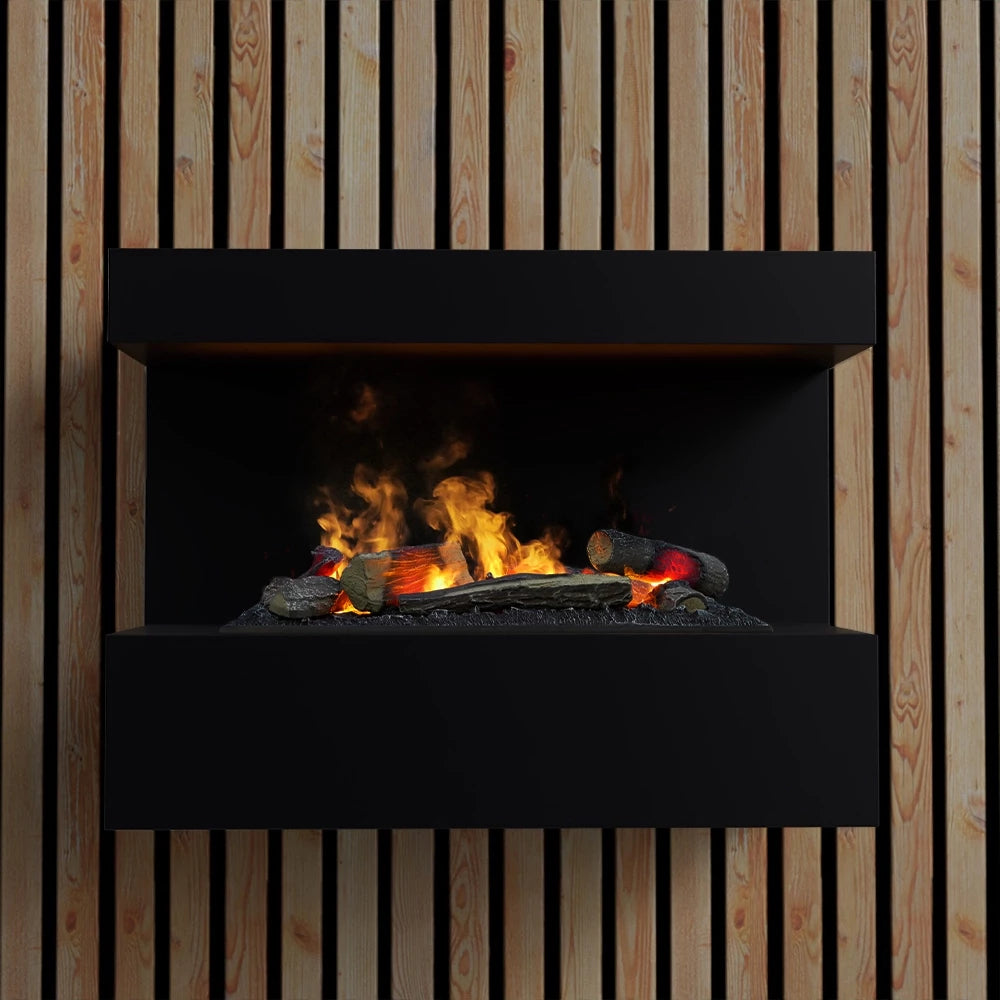 Steinsdal - Wall-mounted Water Vapour Fireplace in Black