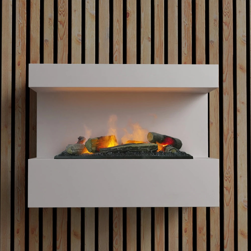 Steinsdal - Wall-mounted Water Vapour Fireplace in White