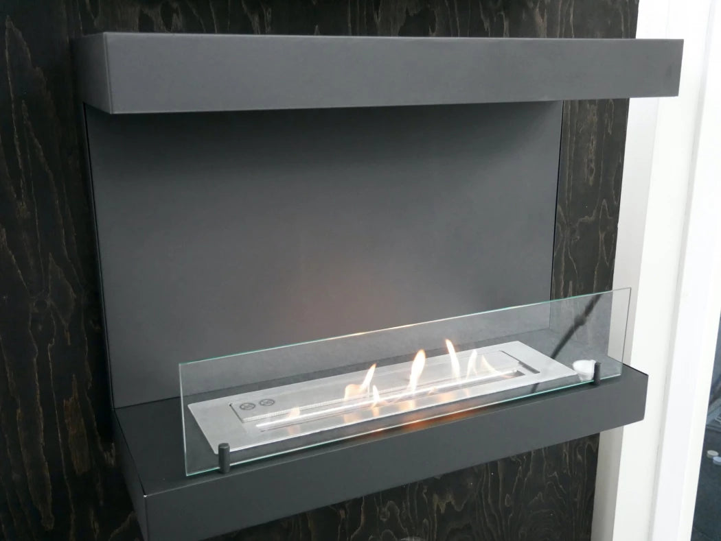 Dakota Black - 3-sided 80 cm Wall Biofireplace - Pure Flames