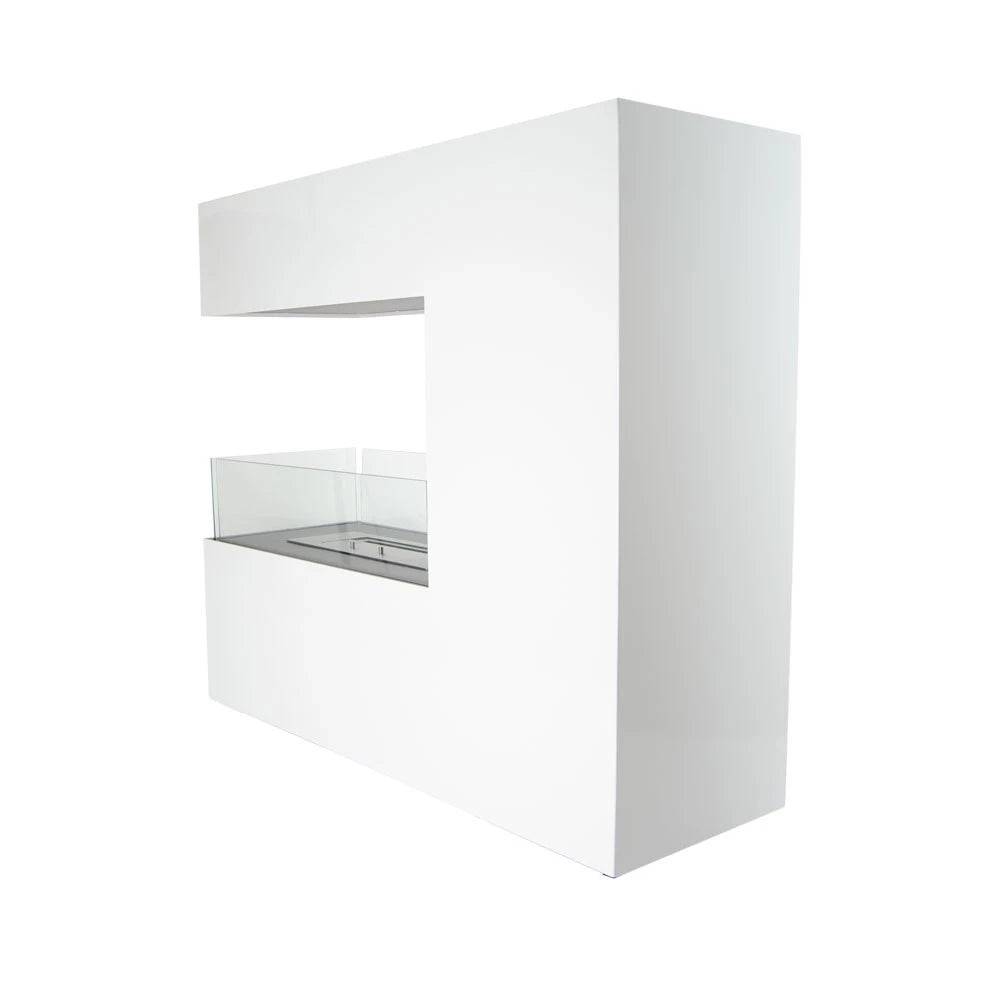 Topeka White - Powder Coated Steel Biofireplace - Pure Flames