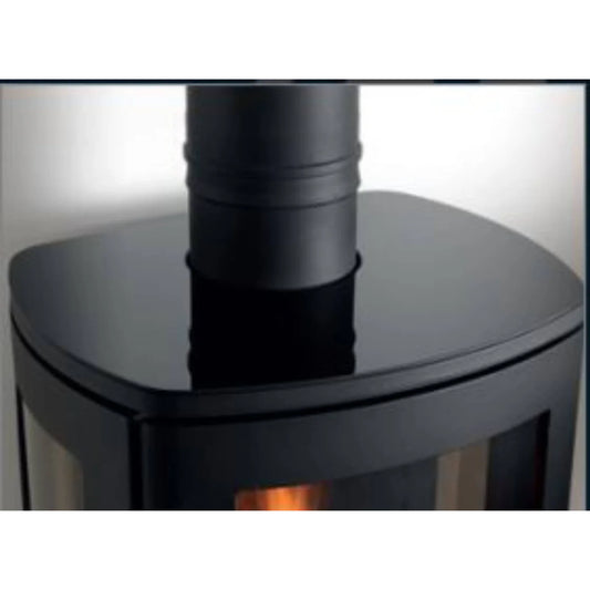ACR Black Glass Top Plate for Woodburning and Gas NEO Stoves - Rear Flue