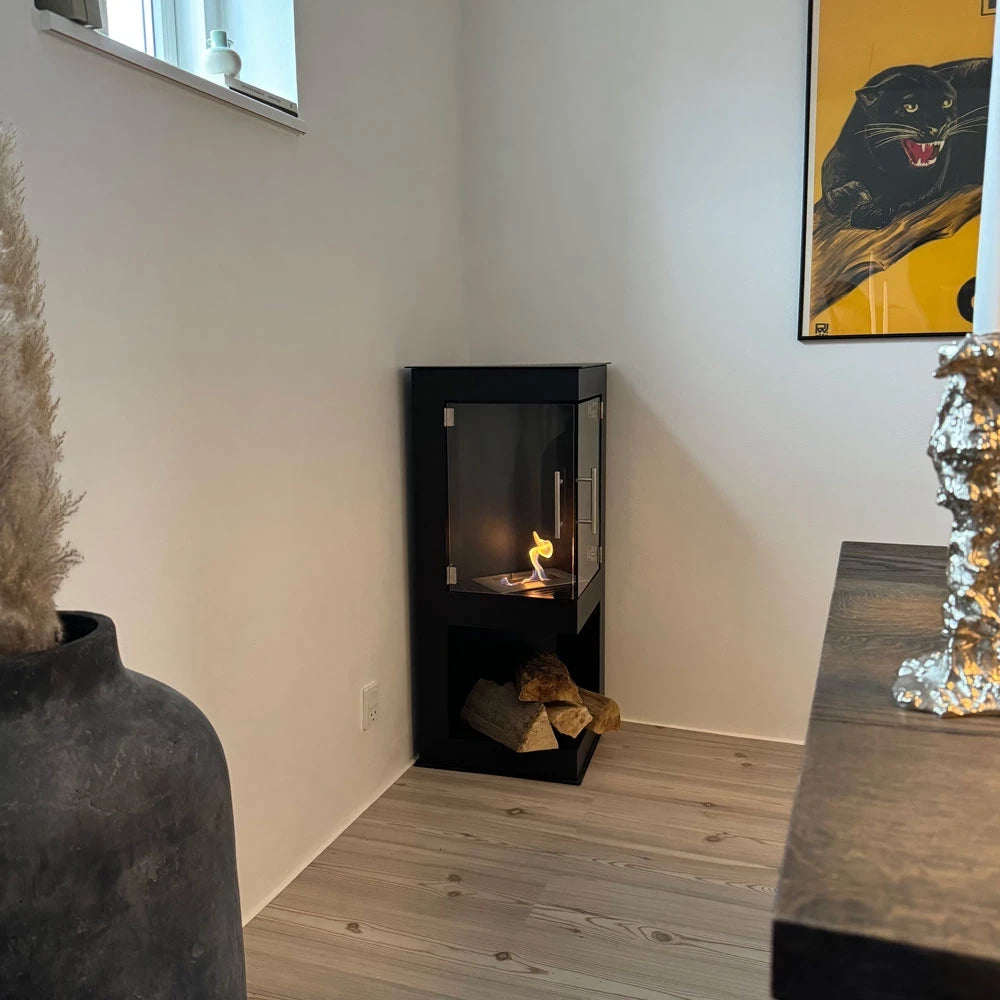 Alaska Corner Bioethanol Stove Fireplace - Pure Flames