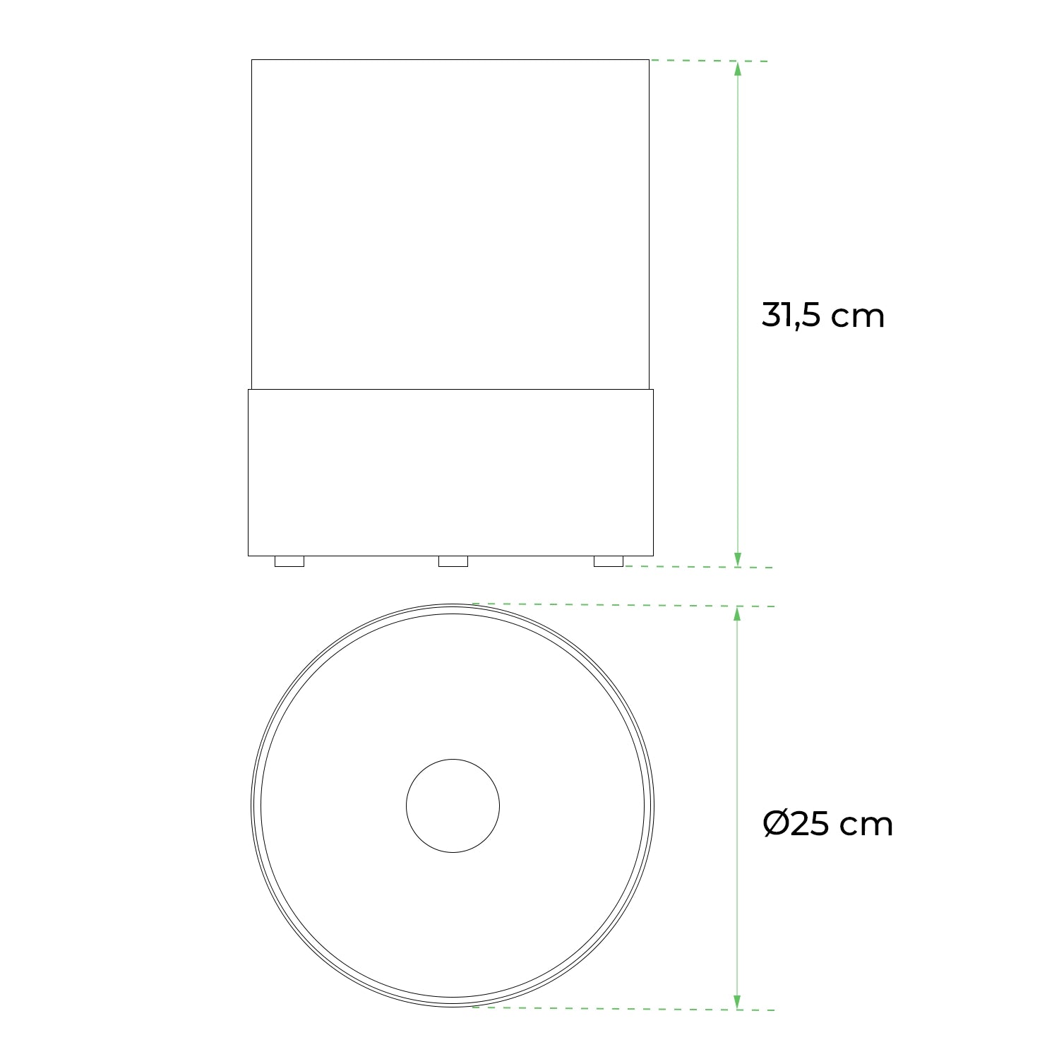Southwark Round Tabletop Bioethanol Fireplace - Steel - Pure Flames