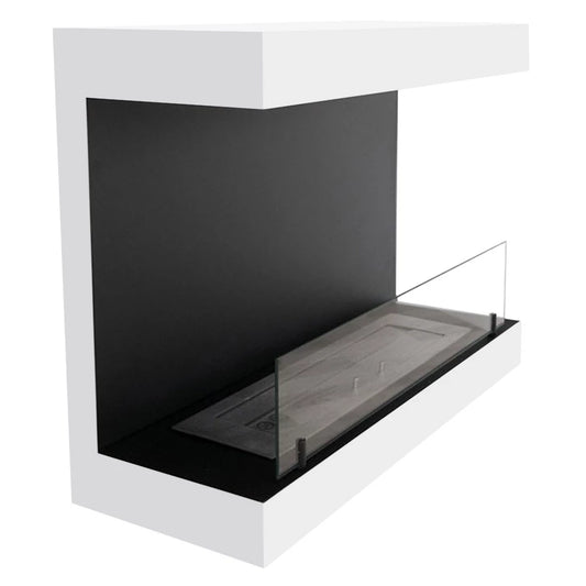 Dakota White - 3-sided 80 cm Wall Biofireplace - Pure Flames
