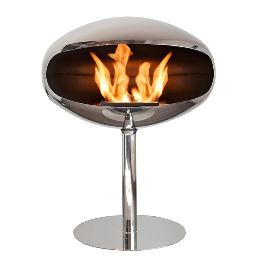 Cocoon Pedestal - Polished Steel - Pure Flames