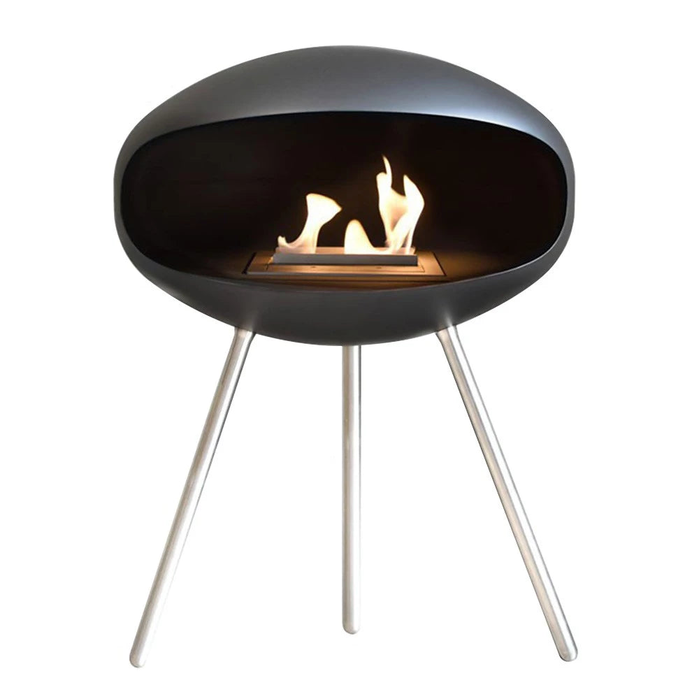 Cocoon Terra - Matte Black with Steel Legs - Pure Flames