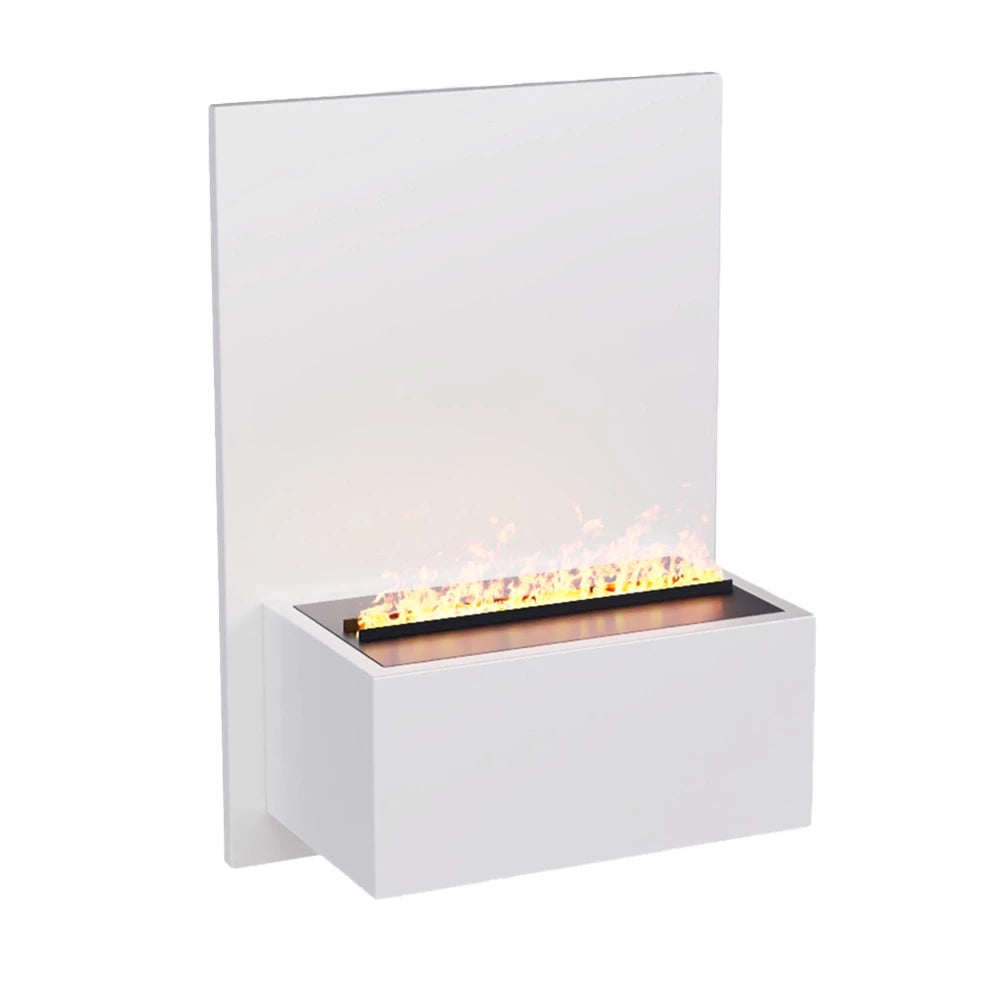 Brekke - Wall-mounted Water Vapour Fire in White - Pure Flames