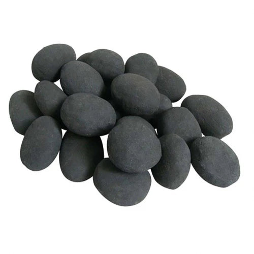 Ceramics Pebbles Black - 24 Pieces - Pure Flames