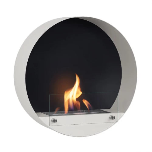 Delaware White - Round Wall Mounted Biofireplace - Pure Flames