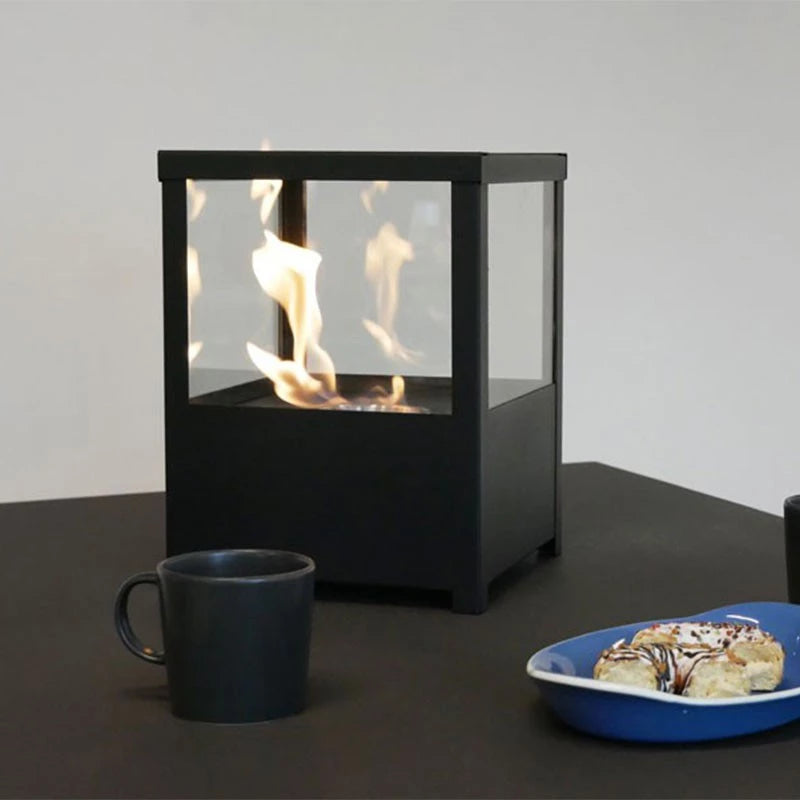 Square Table Bio Fireplace - Black - Pure Flames