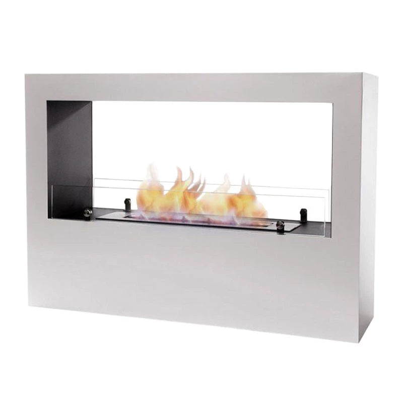 Lansing L - White Freestanding Bioethanol Fireplace - Pure Flames