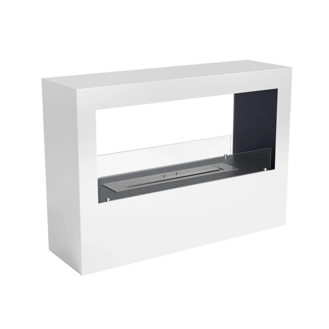 Lansing L - White Freestanding Bioethanol Fireplace - Pure Flames