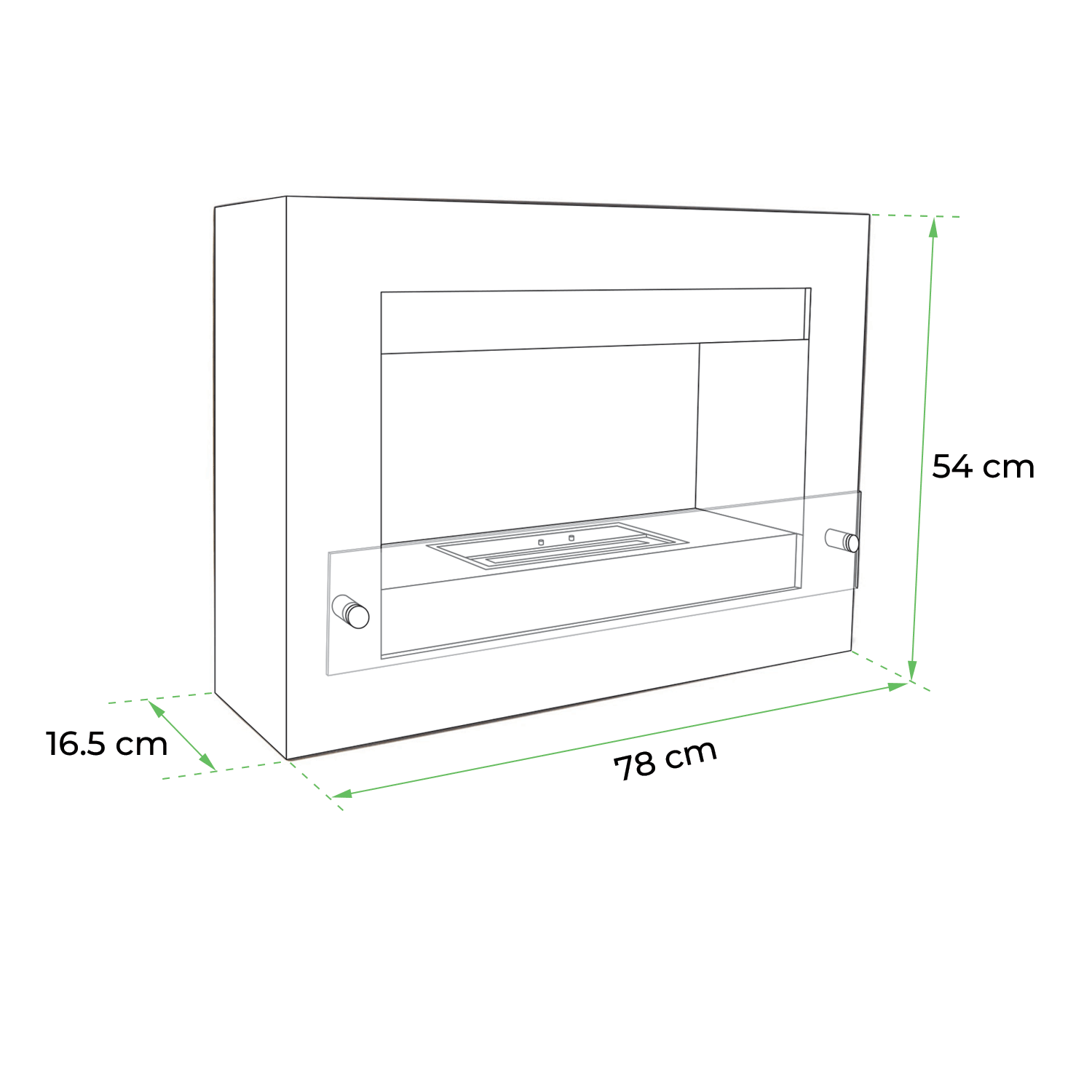 Nebraska White - Wall Mounted Biofireplace - Pure Flames