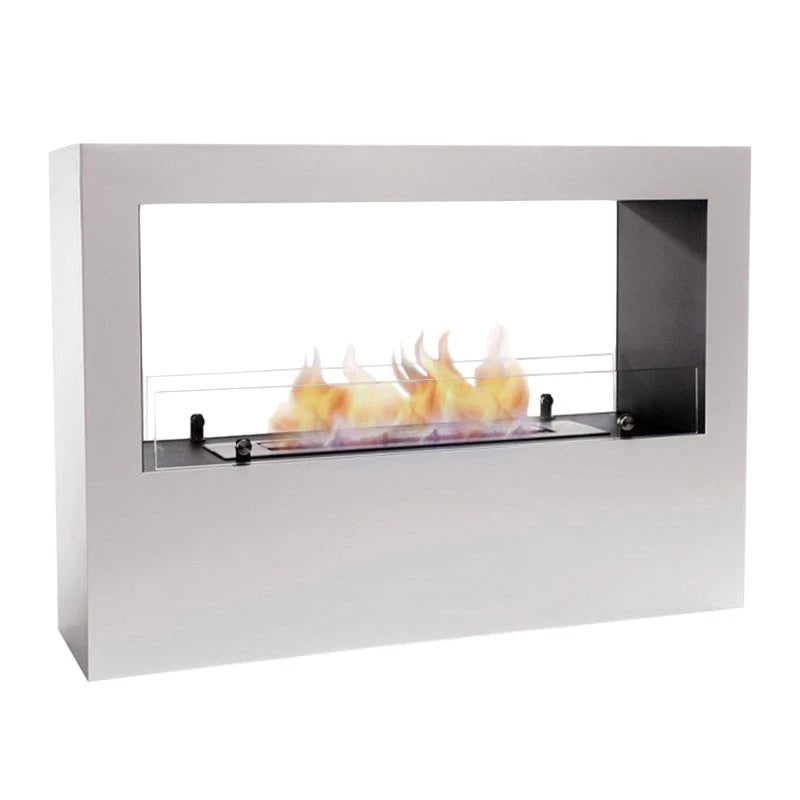 Lansing L - White Freestanding Bioethanol Fireplace - Pure Flames