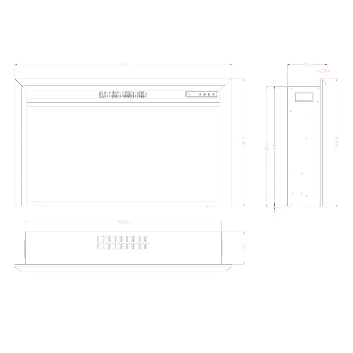 Pyrope 90 cm - Electric Fireplace Insert - Pure Flames