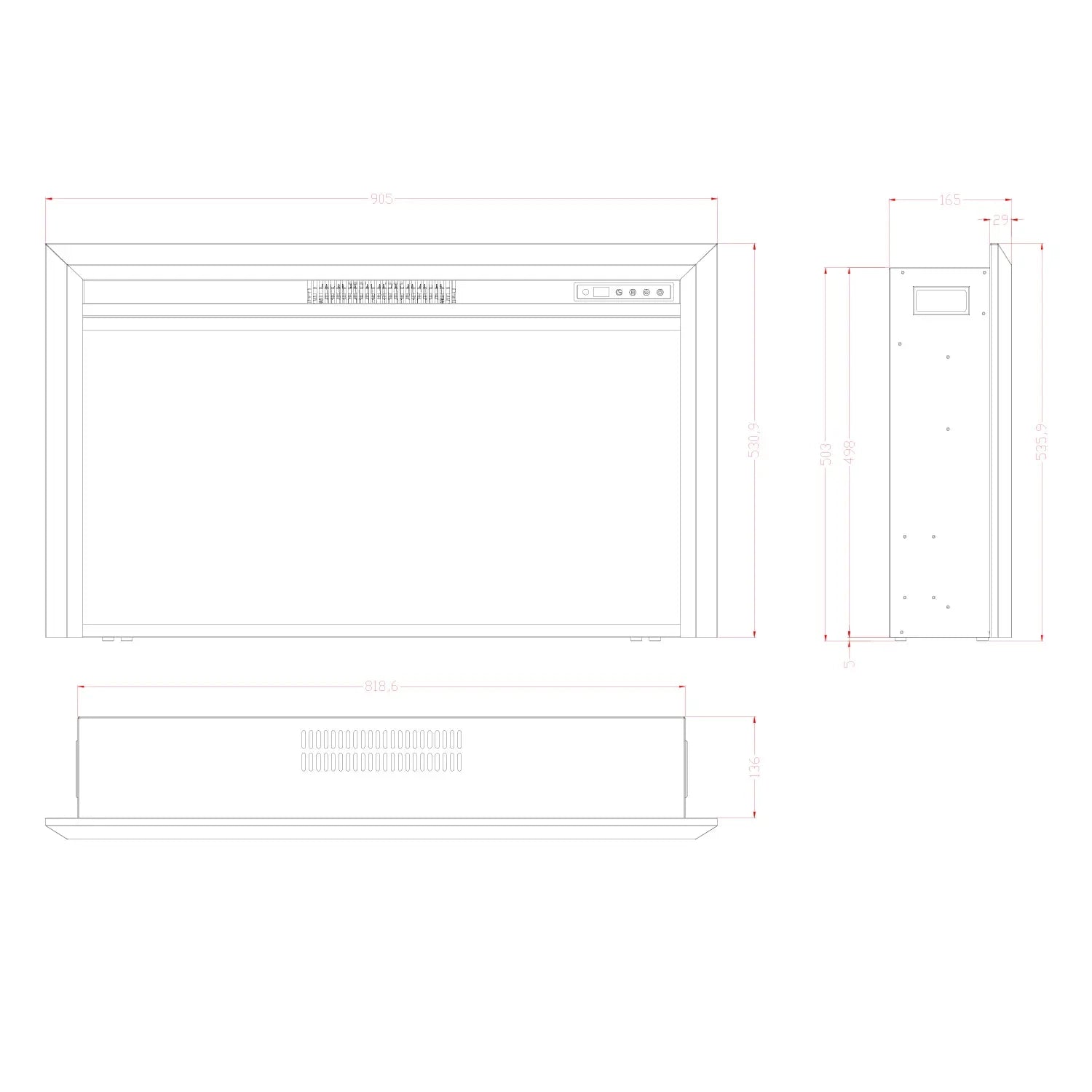 Pyrope 90 cm - Electric Fireplace Insert - Pure Flames