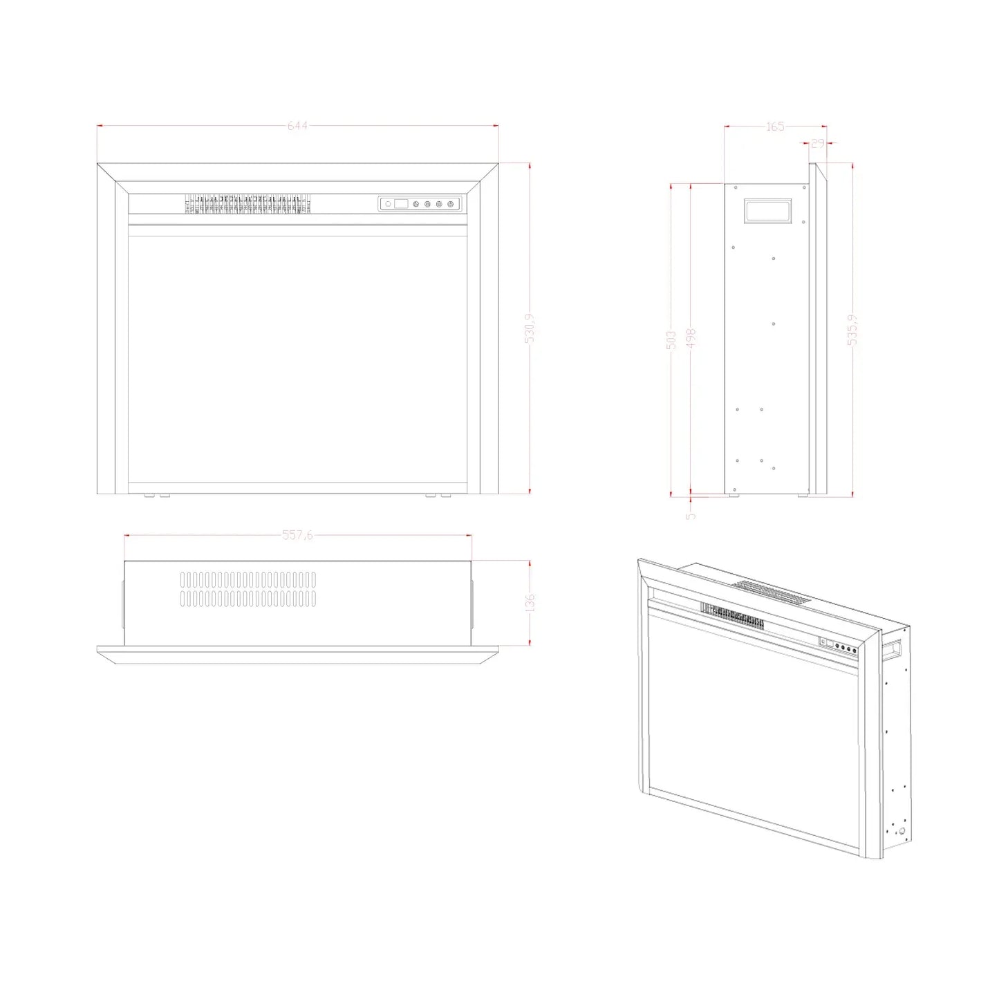 Pyrope 65 cm - Fireplace Insert - Pure Flames