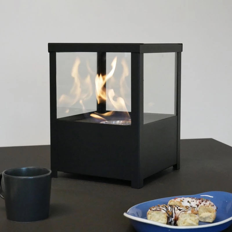 Square Table Bio Fireplace - Black - Pure Flames